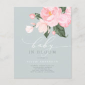 Budget Blue Blush Floral Girl Baby in Bloom Shower (Voorkant)