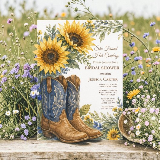 Budget Blue Bonnet Zonnebloem Bruidsdouche Kaart