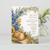 Budget Blue Bonnet Zonnebloem Bruidsdouche Kaart (Staand voorkant)