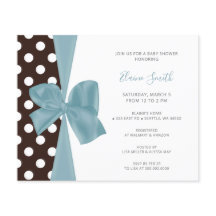 Budget Blue Bow Boy Baby Shower-uitnodigingen