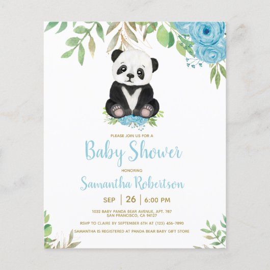 Budget Blue Boy Beer Groene Douche Uitnodiging (Voorkant)