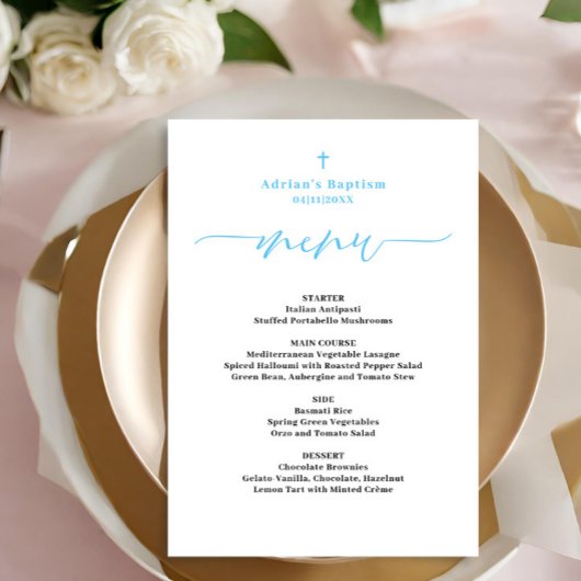 Budget Blue Boy Bloemenkrans Doop Menu