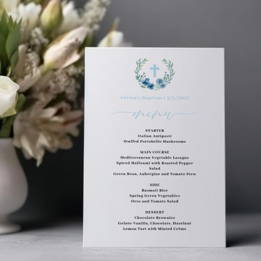 Budget Blue Boy Bloemenkrans Doop Menu