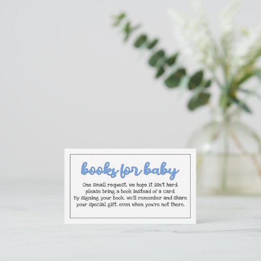 Budget Blue/Boy "Books for Baby" Tussenvoegsel Informatiekaartje (Staand voorkant)