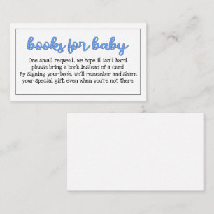 Budget Blue/Boy "Books for Baby" Tussenvoegsel Informatiekaartje