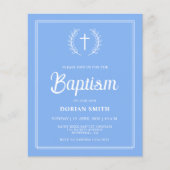 Budget Blue Boy Doopuitnodiging (Voorkant)