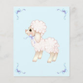 BUDGET Blue Boy Lamb Baby shower nodiging (Achterkant)