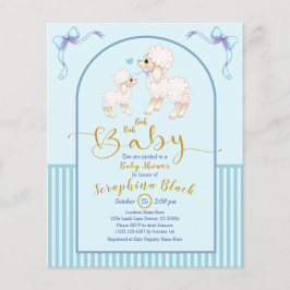 BUDGET Blue Boy Lamb Baby shower nodiging