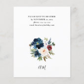 Budget Blue, Burgundy & White Floral Holiday Party (Achterkant)