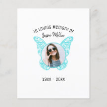 Budget Blue Butterfly | Foto Memorial Invitation