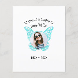 Budget Blue Butterfly | Foto Memorial Invitation