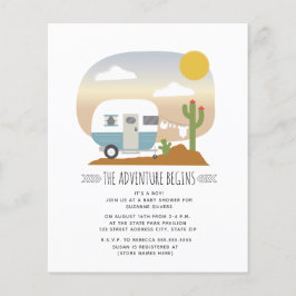 Budget Blue Camper Desert Baby shower