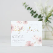 Budget Blue Cherry Blossom Floral Baby shower (Staand voorkant)