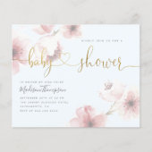 Budget Blue Cherry Blossom Floral Baby shower (Voorkant)