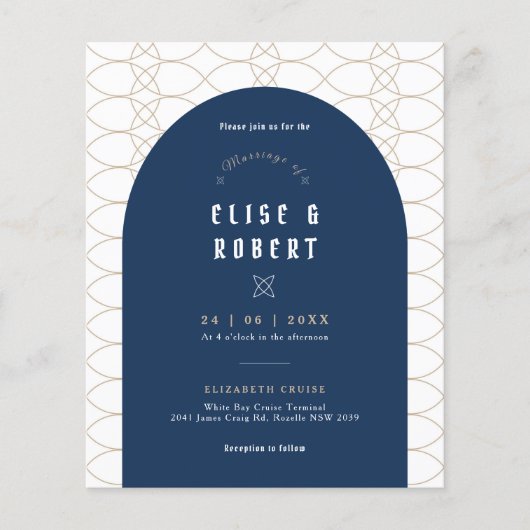 BUDGET Blue Classic Retro Weddenschap Flyer (Voorkant)