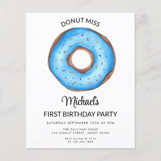 Budget Blue Donut Boy's eerste verjaardagsfeestje (Voorkant)