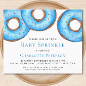 Budget Blue Donuts Boy Baby Sprinkle Uitnodiging