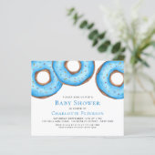 Budget Blue Donuts Boy's Baby shower Invitation (Staand voorkant)