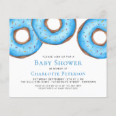 Budget Blue Donuts Boy's Baby shower Invitation (Voorkant)
