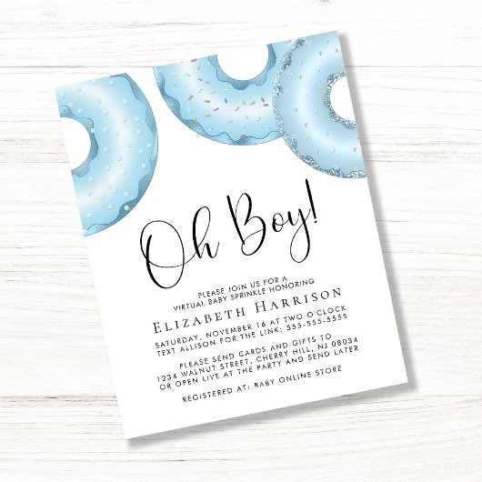 Budget Blue Donuts Oh Boy Virtual Sprinkle nodigt