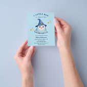 Budget Blue Een beetje Boo Baby shower Uitnodiging Flyer (Hand)