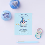 Budget Blue Een beetje Boo Baby shower Uitnodiging Flyer (Enkel)