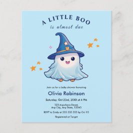 Budget Blue Een beetje Boo Baby shower Uitnodiging Flyer