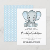 BUDGET Blue Elephant Baby shower Invitation (Voorkant / Achterkant)