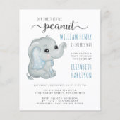 Budget Blue Elephant Waterverf Baby Boy Sprinkle (Voorkant)
