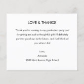 Budget Blue en White Afstudeerder Dank u wel (Achterkant)