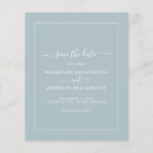 BUDGET Blue Eucalyptus Weduwfoto Save the Date Flyer (Achterkant)