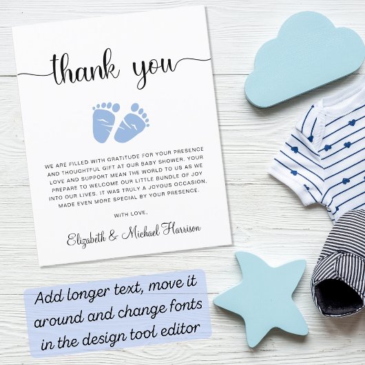 Budget Blue Feet Baby Boy Shower - Dank u wel kaar