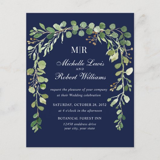 BUDGET Blue FLORAL Arch Summer Spring bruiloft (Voorkant)