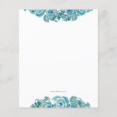 Budget Blue Floral Boy Baby shower Invitation (Achterkant)