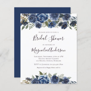 Budget Blue Floral Bridal Shower