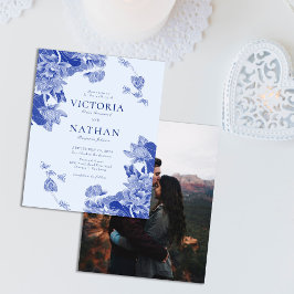 Budget Blue Floral Chinoiserie Chic Photo Wedding