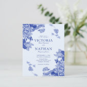 Budget Blue Floral Chinoiserie Chic Photo Wedding (Staand voorkant)