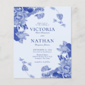 Budget Blue Floral Chinoiserie Chic Photo Wedding (Voorkant)