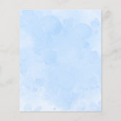 Budget Blue Floral Elephant Baby shower Uitnodigin (Achterkant)