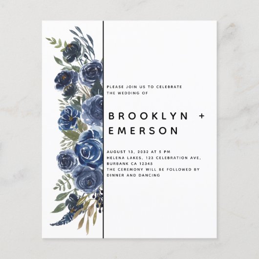 BUDGET Blue Floral Modern Wedding (Voorkant)