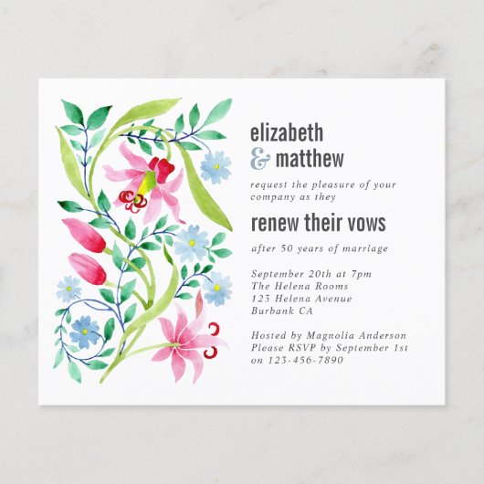 Budget Blue Floral Vow Renewal (Voorkant)