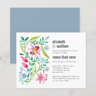 Budget Blue Floral Vow Renewal