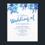 Budget Blue Floral Wedding Invitations<br><div class="desc">Nodig je gasten uit om je trouwdag te vieren,  met deze elegante blauwe bloemige bruiloft uitnodigingen. Met een klassiek witte achtergrond,  een serie roze bloemen en een stijlvolle bruiloft sjabloon die gemakkelijk te aanpassen is.</div>