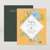BUDGET Blue Floral Wedding Invitations Eucalyptus (Voorkant / Achterkant)