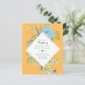 BUDGET Blue Floral Wedding Invitations Eucalyptus (Staand voorkant)
