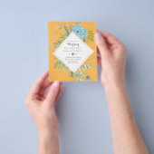 BUDGET Blue Floral Wedding Invitations Eucalyptus Flyer (Hand)
