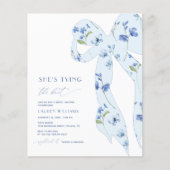 BUDGET Blue Floral Ze is Tying Knot Vrijgezellenfe Flyer (Voorkant)