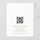 Budget Blue Florals Gouden Tekst QR Bruiloft Uitno (Achterkant)