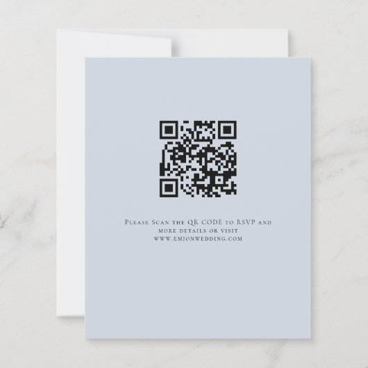 Budget Blue Florals QR Code Huwelijksavond Feest (Achterkant)