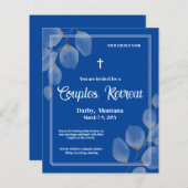 Budget Blue Foliage Couples Retreat Uitnodiging (Voorkant / Achterkant)